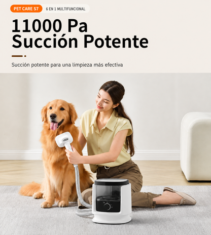 Kit de Cepillado con Aspiración 7 en 1 para Mascotas