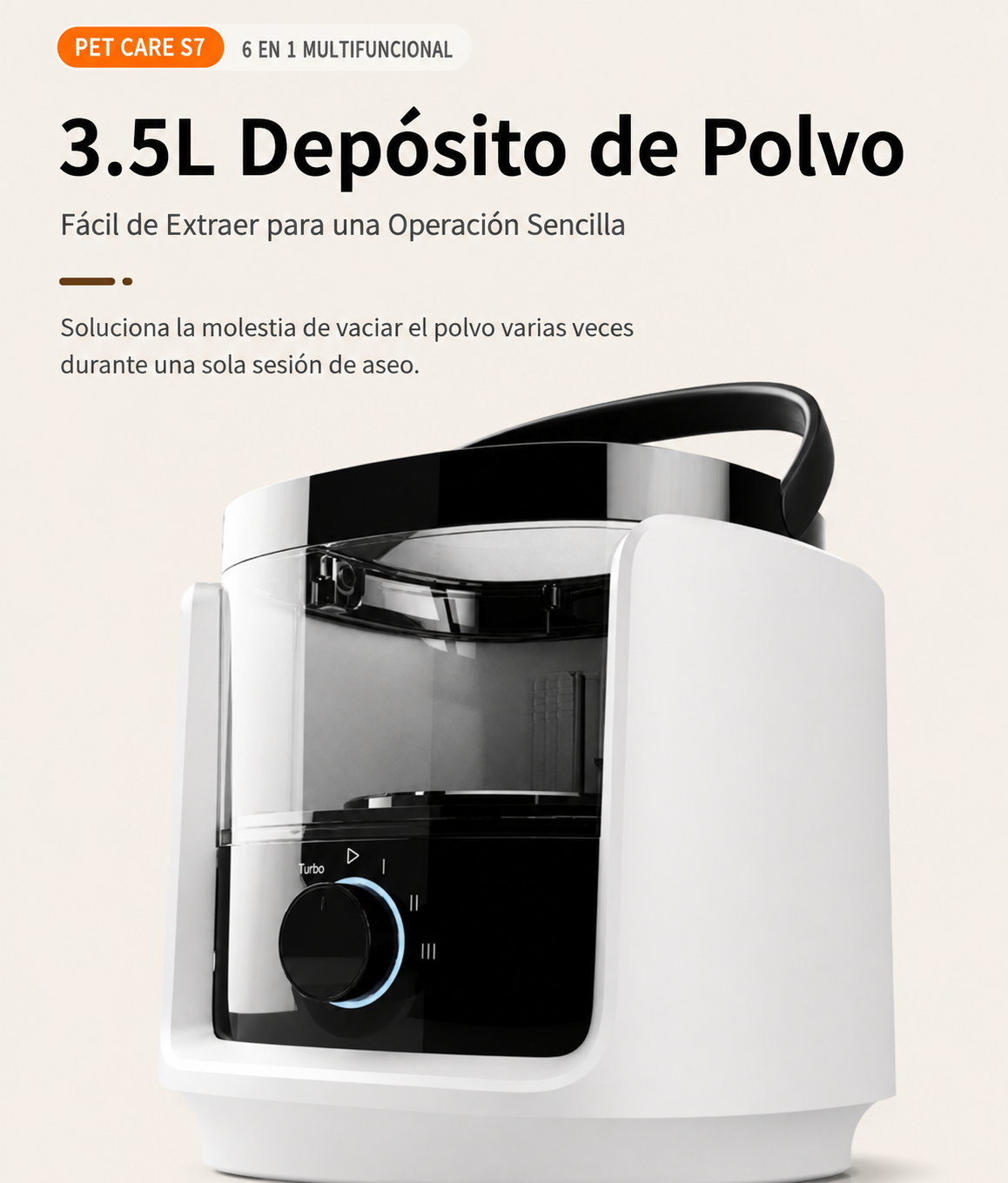 Kit de Cepillado con Aspiración 7 en 1 para Mascotas